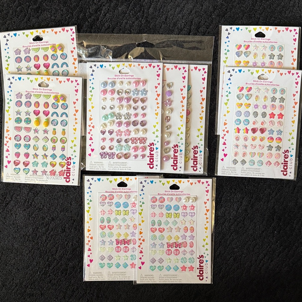 Claire's Assorted Stick on Earring Collection